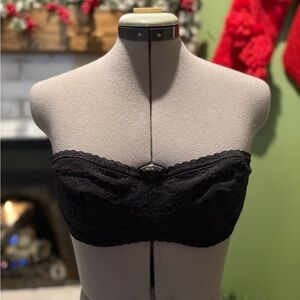 Victoria's Secret Black Lace Strapless Bra Size Medium